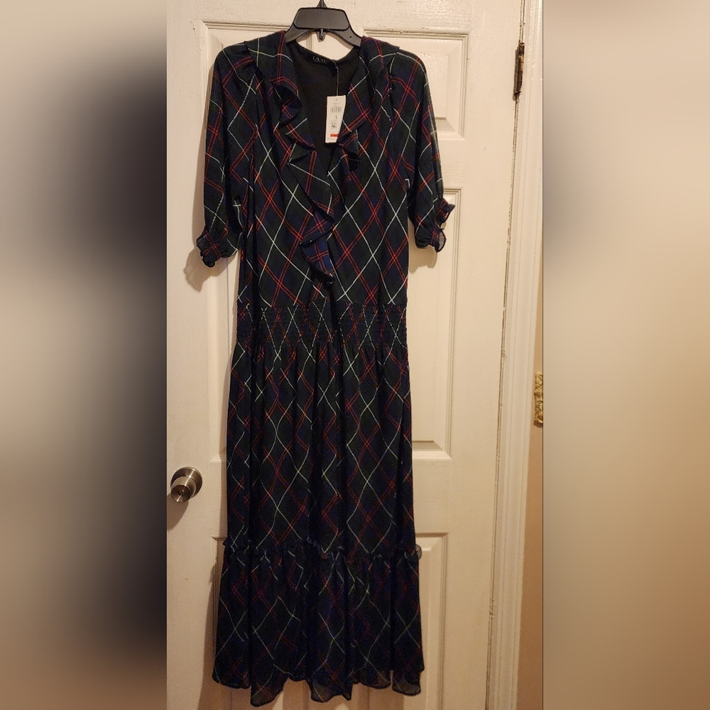 Ralph Lauren Multicolor Plaid Long Sleeve Dress